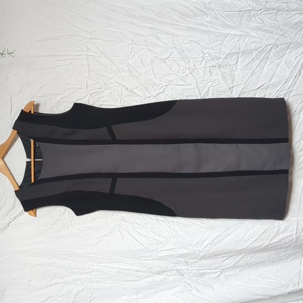 Bianca Nygard dress black grey colour black contrast top stitching 10